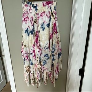 Free People Multicolor Floral Midi Skirt